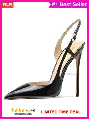 Pointed Toe D'Orsay Slingback Stiletto High Heel Pumps Synthetic